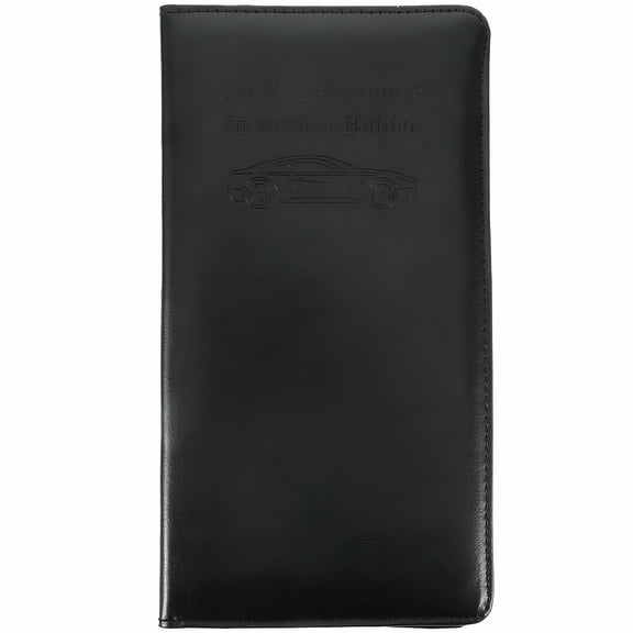 GASTROPOD Black PU Leather Wallet for Car Registration and Insurance Card Storage
