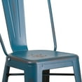 thumbnail image 6 of Flash Furniture Commercial Grade 30" High Distressed Antique Blue Metal Indoor-Outdoor Barstool with Back, 6 of 11
