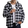 thumbnail image 6 of EINCcm Men's Plaid Jacket Hooded Plaid Jackets Cotton Sherpa Lined Jacket Winter Button Down Jackets with Pockets, 6 of 6