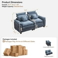 thumbnail image 3 of DOMICARE 72'' Cloud Modern Loveseat with Removable Headrest, Modular 2-Seater Chenille Sofa Couch with Armrests, Oversized Comfy Sectional for Living Room, Blue, 3 of 9
