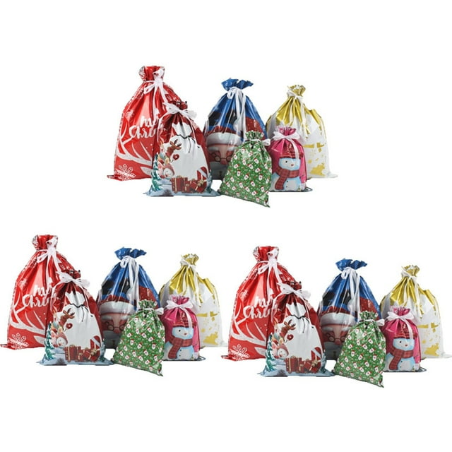 WMQPNNS New Trending Christmas Drawstrings Bags 2024 New Christmas Bags Assorted Sizes Christmas Wrapping Bags Multipack Holiday Drawstring Bags Multicolor Xmas Bags Todays Deals Clearance Sale