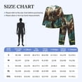 thumbnail image 3 of Bingfone Men's Pajama Set 2 Piece Loungewear PJs, Long Sleeve with Pajama Pants-Green Forest Dinosaur, 3 of 7