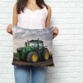 thumbnail image 2 of Farm Tractor Pillow Covers 24x24 Inch Decorative Throw Pillow Cover, Green Truck Country Rustic Field Harvester Sofa Pillowcases Accent Cushion Case Home Decor Bedroom Living Room, 2 of 6