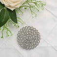 thumbnail image 6 of BalsaCircle 3" Metal Silver Rhinestones Flower Brooch Chair Sash Pin Party Events Reception Decorations Supplies, 6 of 8