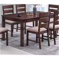 thumbnail image 5 of JERFIT 7-Piece Dining Table Set for 6 with Fabric Chairs, Solid Rubberwood Modern Kitchen Furniture, Antique Cherry Finish, 5 of 10