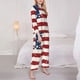 thumbnail image 3 of Balery Vintage American Flag Conjunto de Pijama con Estampado para Mujer, Conjunto de Dos Piezas con Manga Larga, Ropa de Dormir Suave con Bolsillos, Pijamas Cómodos-Medium, 3 of 7