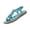 Light Blue, variant on Women's Flower Flat Sandals Wedding Sandals for Bride T-Strap Thongs Open Toe Summer Beach Shoes White 5.5