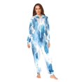 thumbnail image 2 of 1 Piece Adult Onesie Pajamas Cozy & Loose-Fit Sleepsuit Loungewear with Pockets Blue Ink Pattern X-Small, 2 of 7