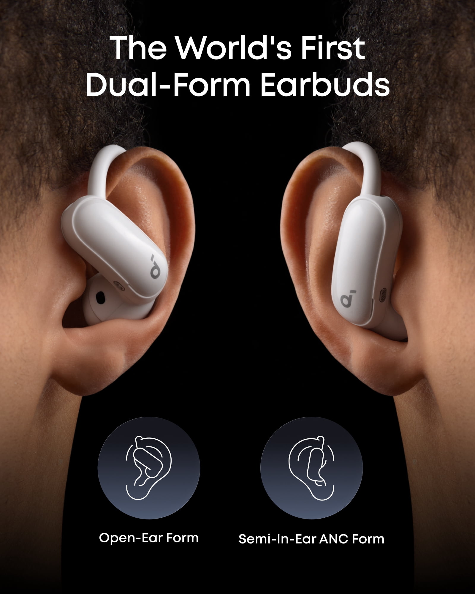 Soundcore AeroFit 2 Pro by Anker, Open-Ear with Semi-In-Ear Active Noise Cancellation, Dual-Form Earbuds, Adjustable Ear Hooks, Hi-Res, LDAC, 4-Mic AI Clear Calls, IP55 Water-Proof, Wireless Charging