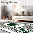 thumbnail image 2 of ODIKA 5'x7' Machine Washable Non-Slip Area Rug, Elegant Elephant Scape with Interlocking Leaf and Berry Designs High Traffic Rug, Green, 647610, 2 of 7