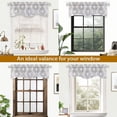 thumbnail image 5 of DriftAway Adrianne Scalloped Edge with Selfcord Lined Thermal Insulated Energy Saving Rod Pocket Window Curtain Single Swag Valance, 52" x 16" Plus 2" Header, Beige and Gray, 5 of 6