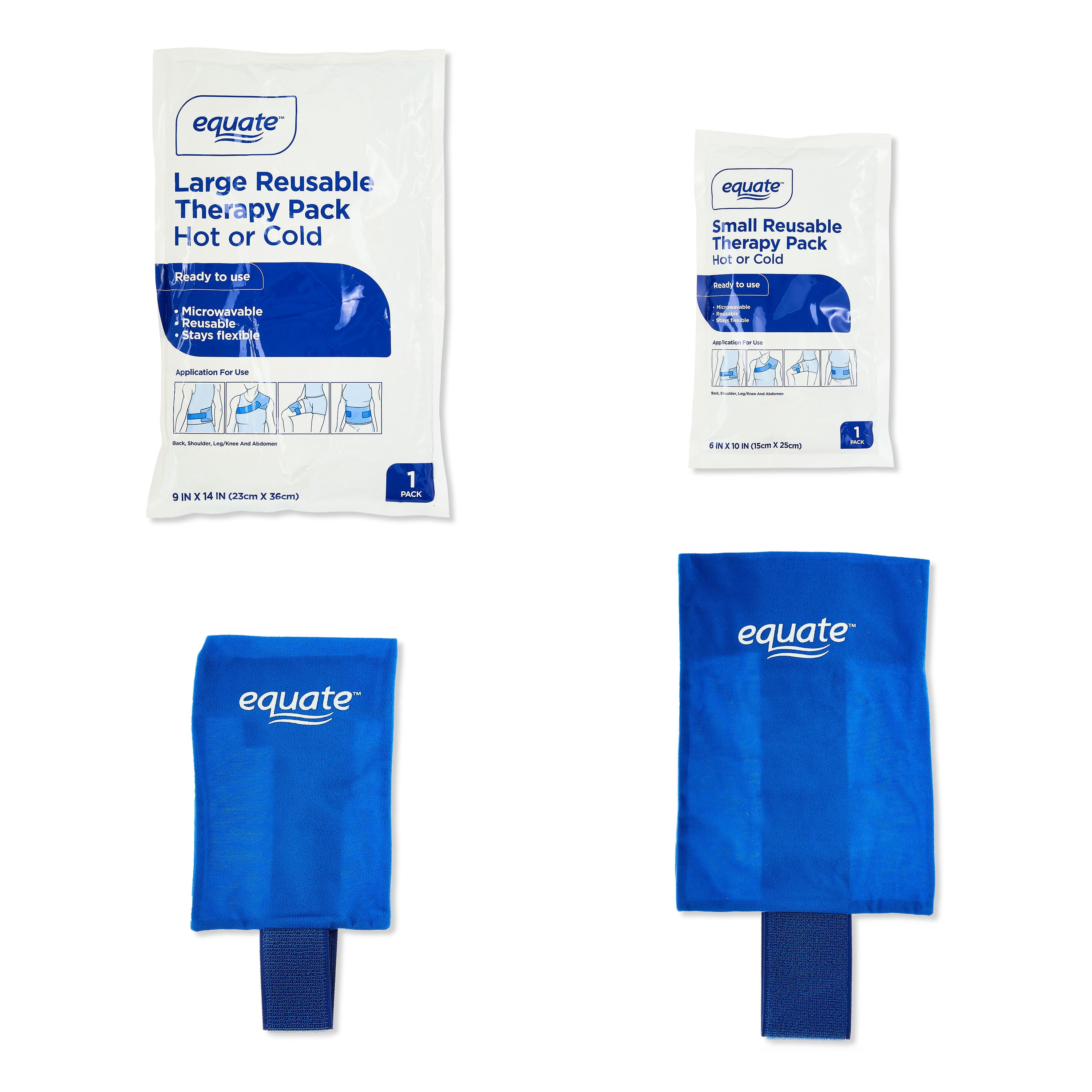 Equate Hot and Cold Therapy Combo Packs, 2 Count, Large and Small Sizes