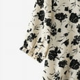 thumbnail image 6 of ZANZEA Womens Vintage Floral Printed 3/4 Sleeve Ruffles Casual T Shirt Holiday Loose Blouse Tops, 6 of 8