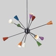 thumbnail image 2 of 12 Arm Multi Color Shade Brass Sputnik Chandelier Light Fixture Mid Century Style Sputnik Pendant Ceiling Light, 2 of 7