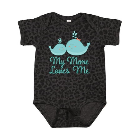 

Inktastic My Meme Loves Me Whale Grandchild Gift Baby Boy or Baby Girl Bodysuit