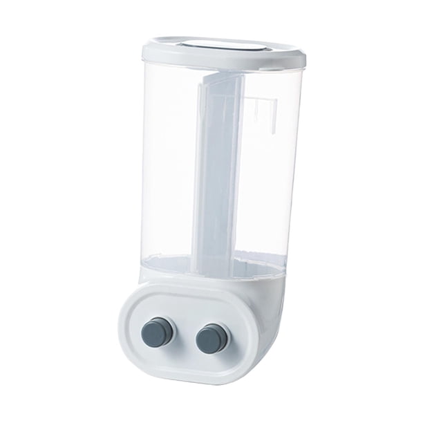 Dispensador de pared dividido para alimentos secos, caja de almacenamiento de cereales, caja de arroz de grano, 2 rejilla