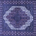 thumbnail image 1 of Ahgly Company Indoor Square Medallion Blue Traditional Area Rugs, 8' Square, 1 of 4