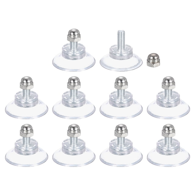 Uxcell 10 Paquetes de Ventosas para Vidrio 34mm/1.3" Diámetro Almohadillas de Succión con Tornillo M6 x 13mm