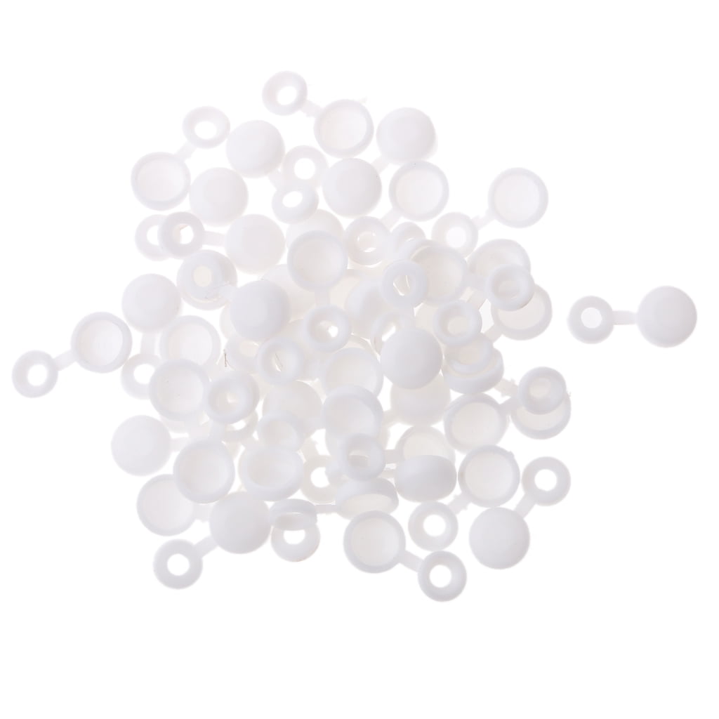 Pack of 50 Hinged Plastic Screw Washer Cover Caps For 6g 8g Screws Beige 