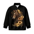 thumbnail image 3 of Chaqlin Classic Horse Sunflower Youth Girls Sports Sweatshirt Quarter Zip Up Pullover Athletic Top for Basketball Soccer Golf Gym Run Sportswear Size 13-14, 3 of 6