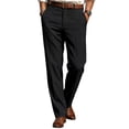 thumbnail image 2 of Mifsaly Mens Casual Dress Pants Slim Fit Pleated Classic Business formal Trousers Lightweight Breathable Work Office Wedding Party Clothes with Pockets Black,XXXL, 2 of 8