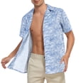 thumbnail image 3 of American Trends Hawaiian Shirt for Men Short Sleeve Button Down Shirts Beach Shirts for Men Palm Leaf Blue S, 3 of 7