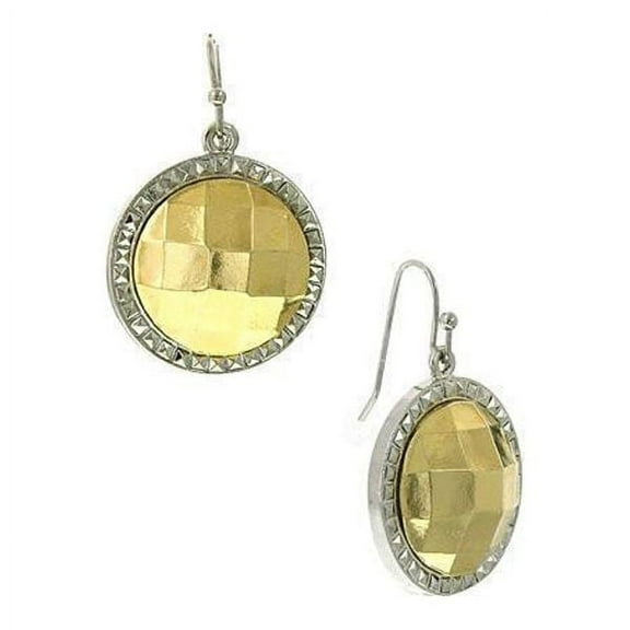 1928 Jewelry Fusion Lux Stone Round Euro Drop Earrings