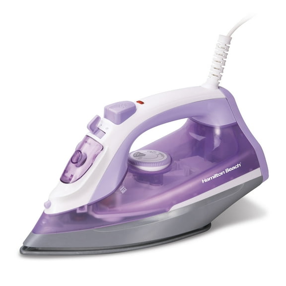 Hamilton Beach Clothing Iron, Steam Iron for Clothes with Extra-Glide Nonstick Soleplate, Purple