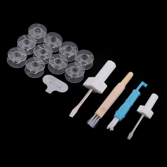 15pcs / De Servicio De Piezas áquinas De Coser Cepillo De Bobina Destornillador Enhebrador perfecl Kit de servicio para máquina de coser