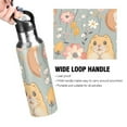 thumbnail image 4 of Little Hamster Leaves Flowers Cartoon Sports Bottle with Straw Stainless Steel Water Jug Portable Thermal Cup Leak-proof 1000ML, 4 of 9