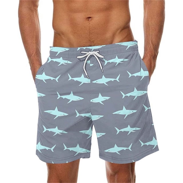 Pantalones Cortos Casuales para Hombre Imprimir con Bolsillos Pantalones de Playa de Cintura Elástica, Pantalones Cortos de Cintura Elástica para Hombre
