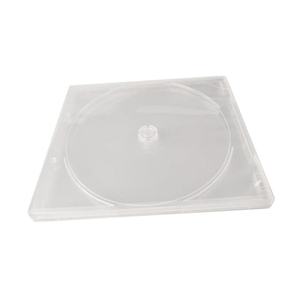 10x Estuches transparentes para CD Estuche de almacenamiento de CD transparente estándar Estuches para DVD portátiles Estuche de joya de CD individual