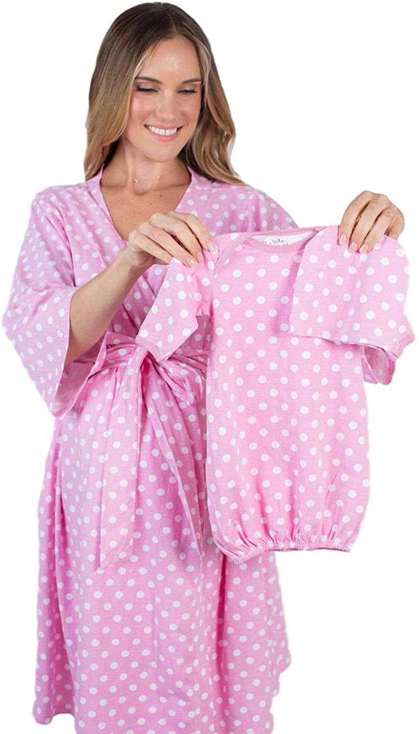 Baby Be Mine Mommy & Me Delivery Robe with Matching Baby Receiving Gown