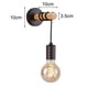 thumbnail image 2 of Aplique de pared de madera vintage, aplique industrial retro, lámpara de pared colgante de base redonda de metal, iluminación de pared negra E27 para interiores para dormitorio, sala de estar,, 2 of 5