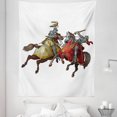 thumbnail image 1 of Colorful Tapestry, Middle Age Fighters Knights with Costume Renaissance Period Illustration, Fabric Wall Hanging Decor for Bedroom Living Room Dorm, 5 Sizes, Multicolor, by Ambesonne, 1 of 1