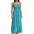 thumbnail image 1 of Vestido largo bohemio con tirantes a rayas para mujer - Vestido largo informal de verano para la playa, 1 of 4
