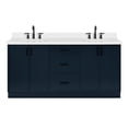 thumbnail image 2 of Ariel Kelly 73 Inch Double Rectangle Sink Bathroom Vanity With Pure White Quartz Countertop 1.5 Inch Edge In Midnight Blue, 2 of 12