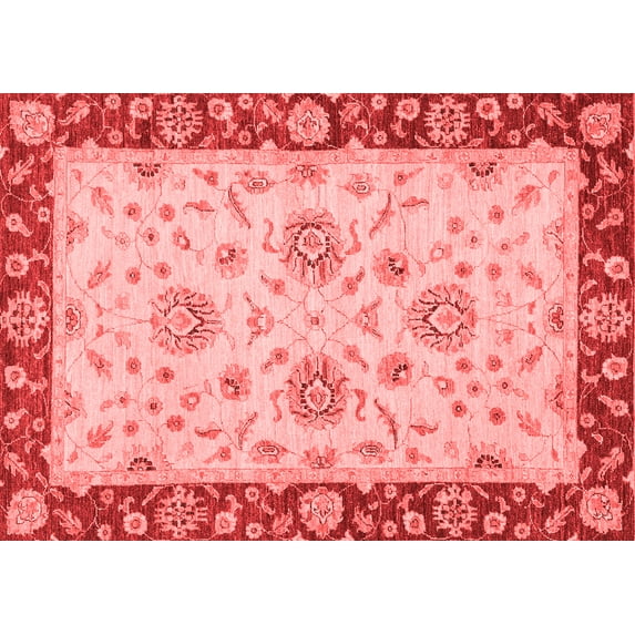 Ahgly Company Machine Washable Indoor Rectangle Oriental Red Traditional Area Rugs, 8' x 12'