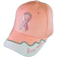 thumbnail image 2 of "Pink Ribbon" Breast Cancer Awareness Hat - Pink w/ White Accents, 2 of 3