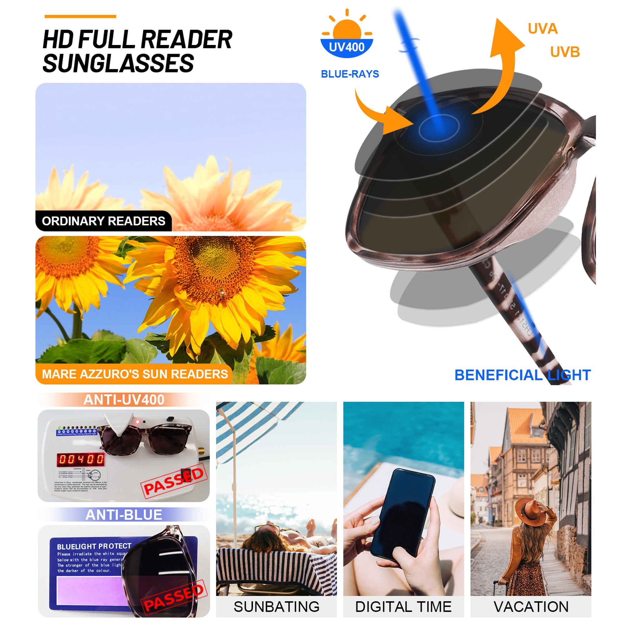 MARE AZZURO Reader Sunglasses for Women Sun Reading Glasses 1.00 1.25 1.50 1.75 2.00 2.25 2.50 2.75 3.00 3.50 4.00 (Leopard, 2.00)