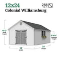 thumbnail image 3 of Little Cottage Co. 12x24 Colonial Williamsburg Shed with Operable Windows and Floor, Outdoor Wood Storage Do-It-Yourself Precut Kit, 3 of 14