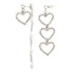 thumbnail image 2 of Pendientes de borlas lineales asimétricos , preciosos pendientes colgantes en apariencia de , pendientes de de cristal para mujer Plata Hugo Pendientes asimétricos, 2 of 7