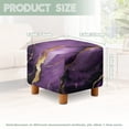 thumbnail image 3 of SCRAWLGOD Dark Violet Marble Print Ottoman Cover, Comfortable Foot Stool Sofa Slipcovers Washable Covers for Square Footrest Stool with Elastic Bottom, 3 of 7