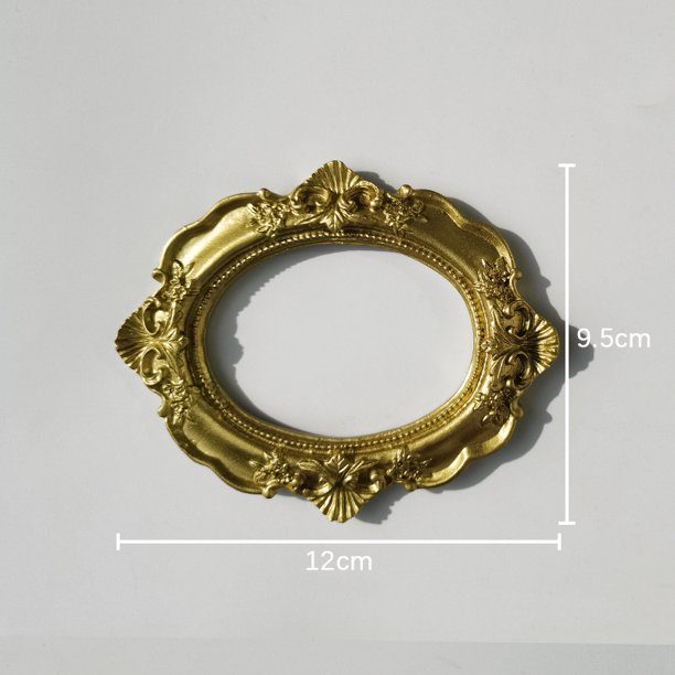 Marco de fotos retro dorado, decoración de joyas para uñas, adornos, fondo de fotografía, accesorios para sesiones de fotos