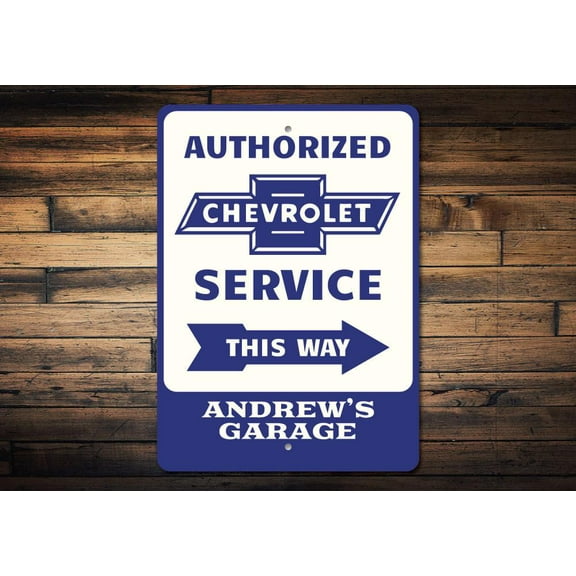 Chevrolet Service Novelty Decor, Metal Wall Sign - 10x14 Inches