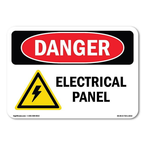 SignMission OS-DS-P-710-L-2213 OSHA Danger Sign - Electrical Panel
