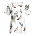 thumbnail image 4 of Wycnly Womens Tops Dressy Casual Going out Fashion Comfy Lightweight Loose Fit Pullover Tees Shirts Summer Short Sleeve Crewneck Tops Leopard Print Blouse Gray l, 4 of 5