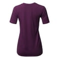 thumbnail image 3 of A2Y Women's Basic Solid Premium Cotton Short Sleeve Crew Neck T Shirt Tee Tops Dark Plum 2XL, 3 of 6