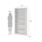 Tvilum Sonoma Adjustable 5 Shelf Bookcase for Adults, White