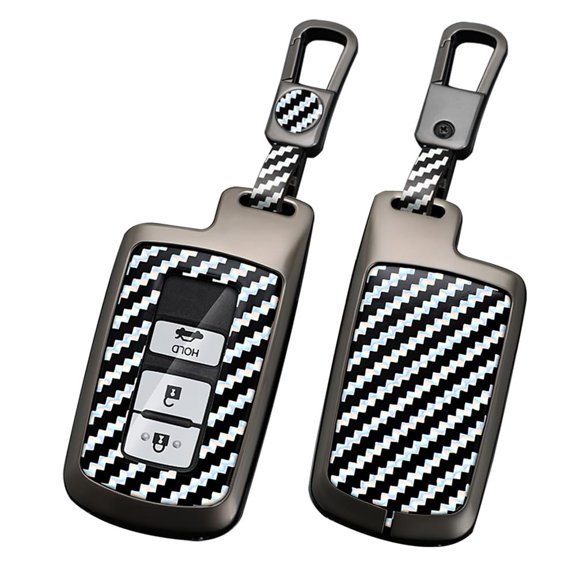 Metal Car Key Cover with Keychain Fit for Toyota Camry Prius c Avalon Corolla Tacoma Land Cruiser Highlander Tundra 4Runner Sequoia 2012-up Key Fob,Carbon Patter